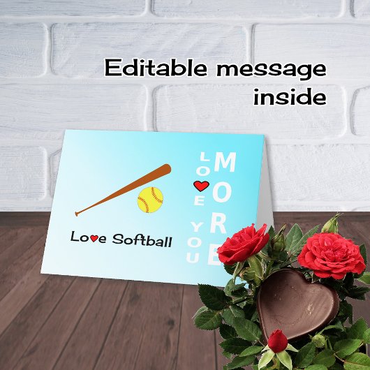 Liefde Softball Valentijnsdag romantische sporten Feestdagen Kaart