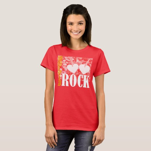 Liefde: Solid als Rock Design T-Shirt (Voorkant volledig)