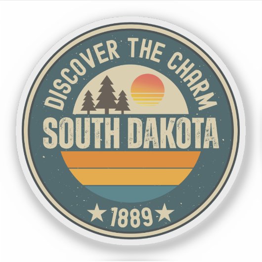 Liefde South Dakota - SD State Souvenir Sticker (Voorkant)