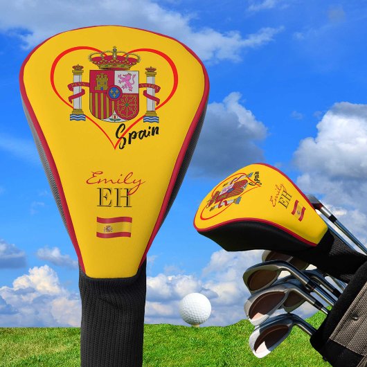 Liefde Spanje, Golf Monogrammed, Hart, Spaanse vla Golfheadcover
