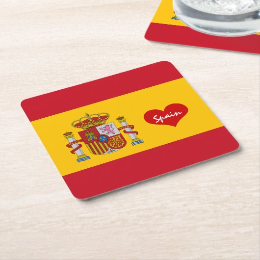 Liefde Spanje & Vlag/sportfeest decor Kartonnen Onderzetters (Schuin)