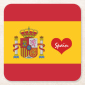 Liefde Spanje & Vlag/sportfeest decor Kartonnen Onderzetters (Voorkant)