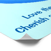 Liefde, sparen, bescherming van de aarde voor eeuw poster (Hoek)