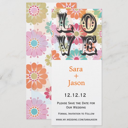 Liefde sparen de Aankondiging van de Datum (Voorkant / Achterkant)