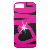 Liefde sparkle roze & zwart text hoesje (Achterkant)
