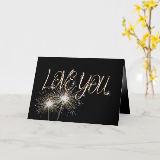 Liefde Sparklers op Black Kaart (Gele Bloem)