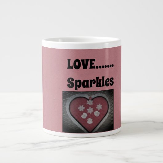 Liefde....Sparkles Grote Koffiekop (Voorkant)