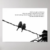 Liefde - Sparrow Pair B&W Photo Love Quote Print (Voorkant)
