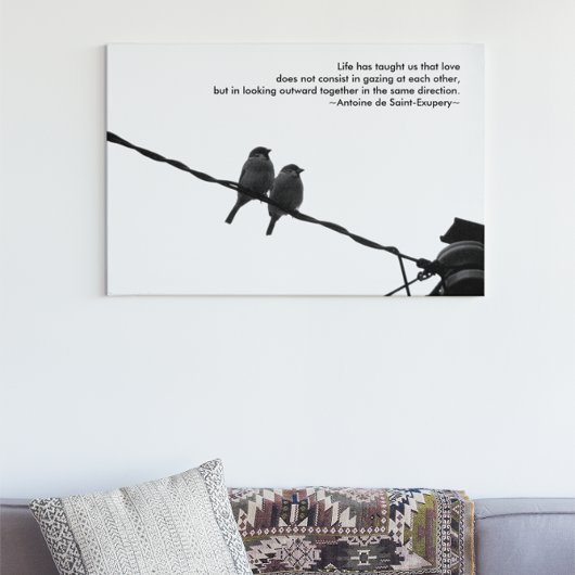 Liefde - Sparrow Pair B&W Photo Love Quote Print
