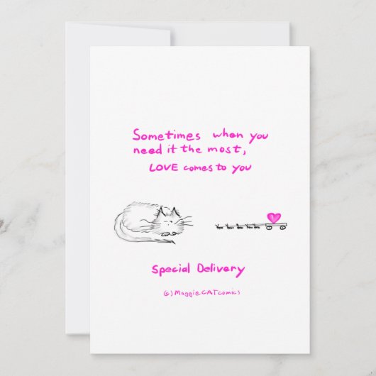 Liefde, speciale bezorging bedankkaart (Voorkant)