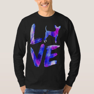 Liefde Speelgoed Fox Terrier Waterverf Blue Dog ma T-shirt