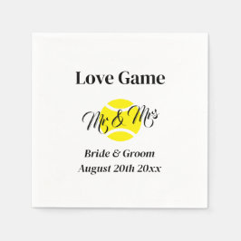 Liefde Spel grappig Mr & Mrs tennis thema bruiloft Servet
