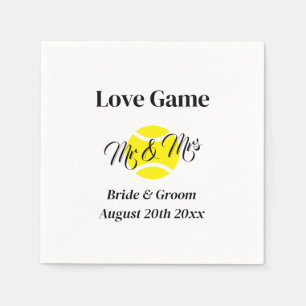 Liefde Spel grappig Mr & Mrs tennis thema bruiloft Servet
