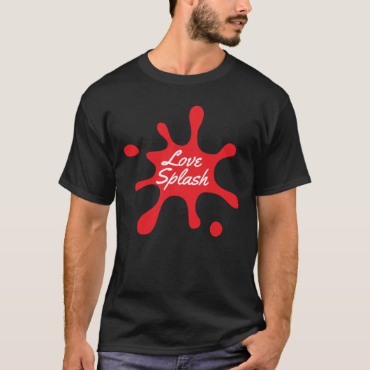 Liefde Splash Red Ink Design T-shirt (Voorkant)