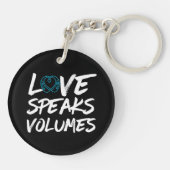 Liefde spreekt boekdelen - doof bewustzijn sleutelhanger (Achterkant)