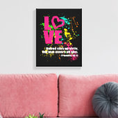 Liefde spreekwoorden Bijbel Verse Neon Paint Splat Canvas Afdruk (Insitu (Woonkamer))
