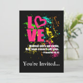 Liefde spreekwoorden Bijbel Verse Neon Paint Splat Kaart (Staand voorkant)