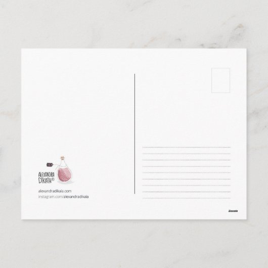 Liefde Sprookje van Alexandra Dikaia Liefde Feestdagenkaart (Achterkant)