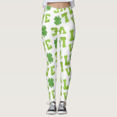 Liefde St Patrick's Day Clover Leggings (Voorkant)