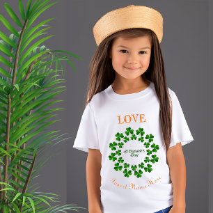 Liefde St Patrick's Day Shamrock Cirkel Persoonlij T-shirt