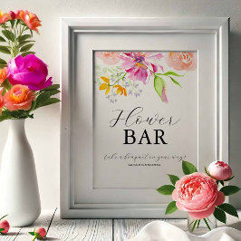 Liefde Staat In Bloei Bruidsfeest Bloemen Bar Bord Poster