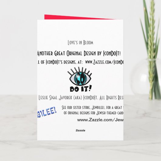 Liefde staat in bloei! feestdagen kaart (Achterkant)