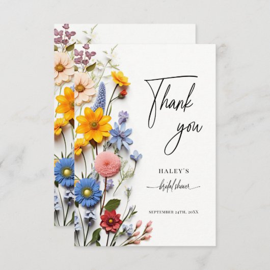 Liefde Staat in Bloei Lente Bloemen Bruidsmeisjes  Bedankkaart (Voorkant / Achterkant)