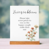 Liefde staat in bloei op trouwbord acryl bord (Neutraal)