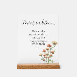 Liefde staat in bloei op trouwbord acryl bord