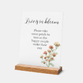 Liefde staat in bloei op trouwbord acryl bord (Hoek)