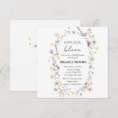 Liefde staat in bloei Vrijgezellenfeest Square Inv Kaart (Voorkant / Achterkant)