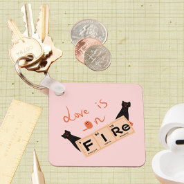 Liefde staat in brand | Grappige Sleutelhanger