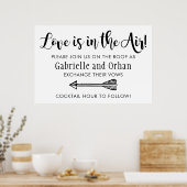 Liefde staat in de Air Welcome Sign | Zwart schrif Poster (Keuken)