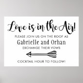 Liefde staat in de Air Welcome Sign | Zwart schrif Poster (Voorkant)