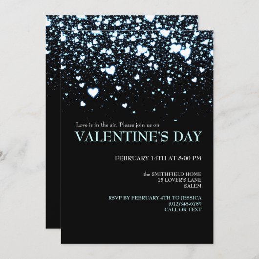 Liefde staat in de uitnodiging van de Air Valentij (Voorkant / Achterkant)