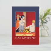 Liefde staat in de uitnodiging van de Air Valentij (Staand voorkant)