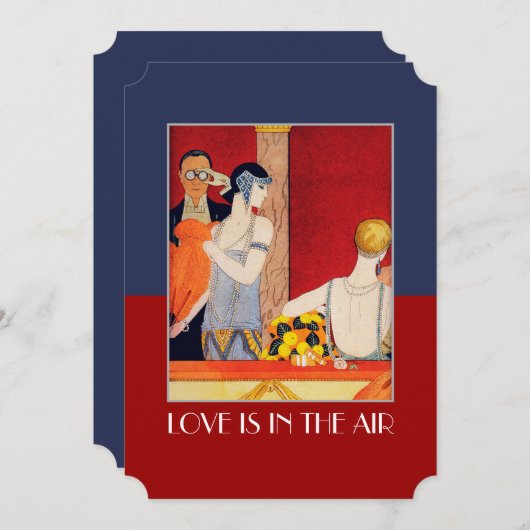 Liefde staat in de uitnodiging van de Air Valentij (Voorkant / Achterkant)