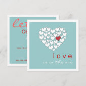 Liefde staat in de uitnodiging van de Air Valentij (Voorkant / Achterkant)