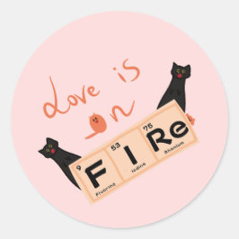 Liefde staat in vuur en vlam, grappige Sticker