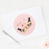 Liefde staat in vuur en vlam, grappige Sticker (Envelop)