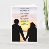 Liefde Staat Silhouet Koppel op de Strand Kaart (Voorkant)