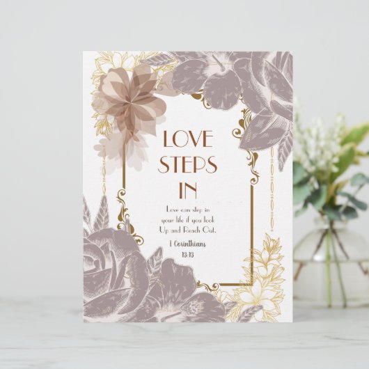 Liefde stapt in gepersonaliseerd papier (Staand voorkant)