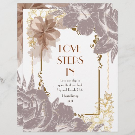 Liefde stapt in gepersonaliseerd papier (Voorkant / Achterkant)