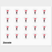 Liefde stel met rood paraplu romantisch koppel ronde sticker (Vel)