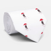 Liefde stel met rood paraplu romantisch koppel stropdas (Opgerold)