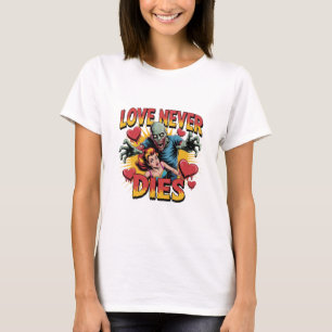 Liefde Sterft Nooit – Retro Zombie Horror Pin-Up T-shirt
