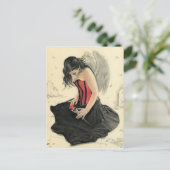 Liefde sterft nooit rouwende engelAnsichtkaart Briefkaart (Staand voorkant)