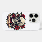 Liefde sterft nooit schedel en Rozen Case-Mate iPhone Case (Achterkant (horizontaal))