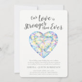 liefde sterke diamant waterverf na bruiloft kaart (Voorkant)