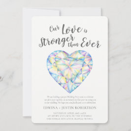 liefde sterke diamant waterverf na bruiloft kaart